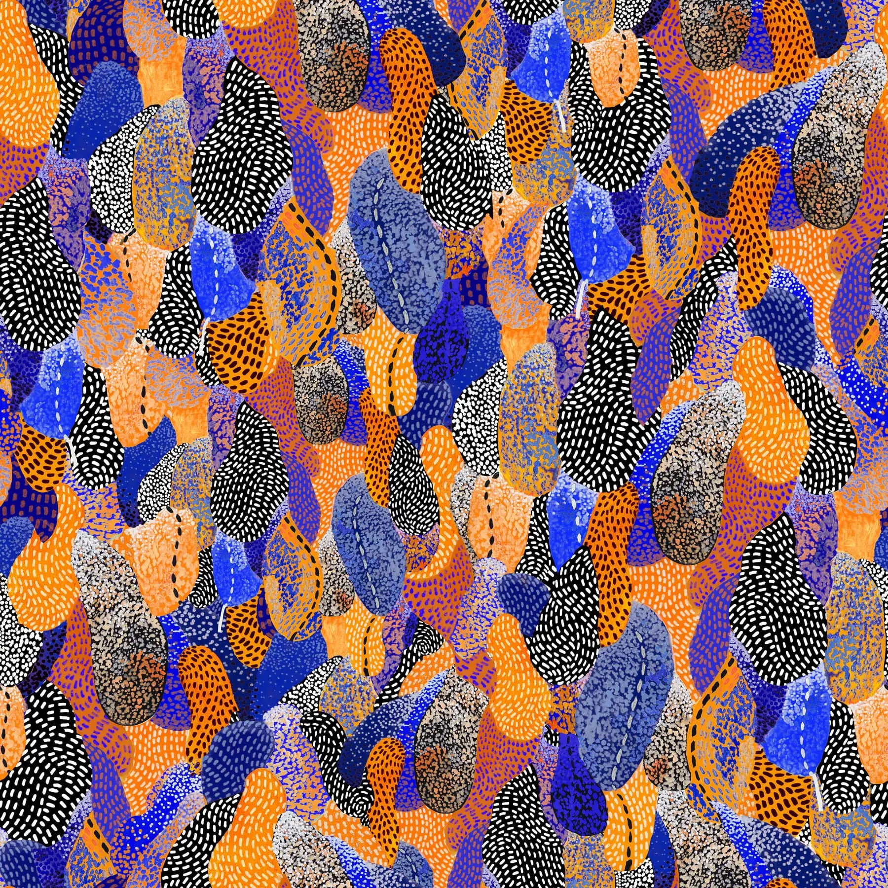Passive Sleep i klara färger — allover-mönster i rapport 130×130 cm, Amandah L'Narte